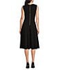 Calvin Klein V-Neck Sleeveless Scuba Crepe Fit And Flare Dress, Color:Black - Image 2