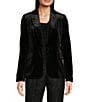 Calvin Klein Velvet 1-Button Peak Lapel Long Sleeve Jacket, Color:Black - Image 1