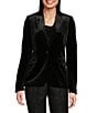 Calvin Klein Velvet 1-Button Peak Lapel Long Sleeve Jacket, Color:Black - Image 2
