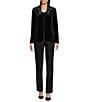 Calvin Klein Velvet 1-Button Peak Lapel Long Sleeve Jacket, Color:Black - Image 4