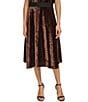 Color:Coffee Bean - Image 1 - Velvet A-Line Pull-On Coordinating Midi Skirt