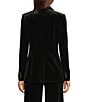 Calvin Klein Velvet Notch Collar One Button Blazer, Color:Black - Image 3