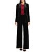 Calvin Klein Velvet Notch Collar One Button Blazer, Color:Black - Image 4
