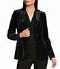 Calvin Klein Velvet Notch Lapel Long Sleeve Blazer - Image 1