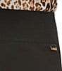 Color:Black - Image 3 - Wide Waistband Ponte Knit Pencil Skirt