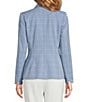 Calvin Klein Windowpane Twill Peak Lapel Long Sleeve Double Breasted Jacket, Color:Flint/Cream - Image 2