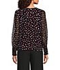 Calvin Klein Woven Chiffon Pooka Dot Crew Keck Long Sleeve Blouse - Image 2