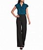 Calvin Klein Woven Georgette Point Collar Cap Sleeve Ruffle Front Blouse - Image 3