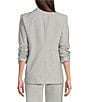 Color:Galaxy - Image 2 - Woven Notch Lapel 3/4 Scrunched Sleeve Coordinating Button Front Jacket
