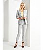 Color:Galaxy - Image 6 - Woven Notch Lapel 3/4 Scrunched Sleeve Coordinating Button Front Jacket