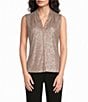 Calvin Klein Woven Sequin V-Neck Sleeveless Pullover Top - Image 5