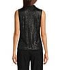 Calvin Klein Woven Sequin V-Neck Sleeveless Pullover Top - Image 2