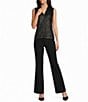 Calvin Klein Woven Sequin V-Neck Sleeveless Pullover Top - Image 3