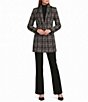 Calvin Klein Woven Tweed Notch Lapel Long Sleeve Blazer - Image 3
