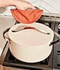 Caraway Ceramic-Coated 6.5 qt Dutch Oven, Color:Cream - Image 3