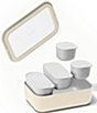 Caraway Ceramic-Coated Glass Food Storage Set, Color:Cream - Image 3