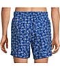 Caribbean Abstract Leaf 6#double; Swim Trunks, Color:Bright Navy - Image 2