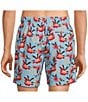 Caribbean Big & Tall Digital Flamingo 6#double; & 9#double; Inseam Swim Trunks, Color:Bright Aqua - Image 2