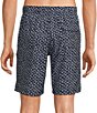 Color:Dark Navy - Image 2 - Big & Tall Fish Geo Comfort Stretch 9#double; and 11#double; Inseam Swim Trunks