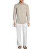 Caribbean Big & Tall Flat Front Fancy Linen Pants, Color:White - Image 3