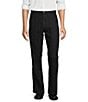 Caribbean Big & Tall Flat Front Fancy Linen Pants, Color:Black - Image 1