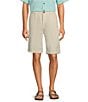 Color:Natural - Image 1 - Big & Tall Flat Front Linen 10#double; Inseam Shorts