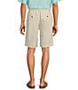 Color:Natural - Image 2 - Big & Tall Flat Front Linen 10#double; Inseam Shorts
