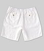 Color:White - Image 2 - Big & Tall Flat Front Linen 10#double;/12#double; Inseam Shorts