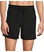 Caribbean Big & Tall Palmsway 6#double; Solid Swim Trunks - Image 3