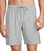 Caribbean Big & Tall Shadow Palm Print 8#double; Inseam Swim Trunks - Image 1