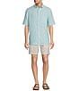Color:Frosted Blue - Image 3 - Big & Tall Short Sleeve Solid Linen Woven Shirt