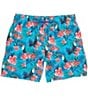 Color:Aqua Multi - Image 1 - Big & Tall Toucan Floral 6#double; and 8#double; Inseam Swim Trunks