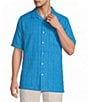 Caribbean Camp Texture Solid Short Sleeve Woven Shirt - Image 5