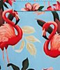 Color:Bright Aqua - Image 3 - Digital Flamingo 6#double; Inseam Swim Trunks