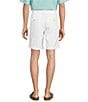 Color:White - Image 2 - Flat Front Linen Blend Poly 9#double; Inseam Shorts
