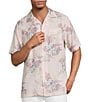 Caribbean Floral Print Short Sleeve Woven Camp Shirt - Image 1