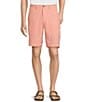 Color:Coral - Image 1 - Isle Breeze Flat Front Performance Stretch 9#double; Inseam Shorts