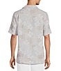 Caribbean Leaf Print Short Sleeve Woven Camp Shirt - Image 6