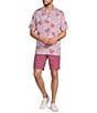 Caribbean Leaf Print Short Sleeve Woven Camp Shirt - Image 3