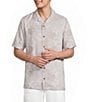 Caribbean Leaf Print Short Sleeve Woven Camp Shirt - Image 5