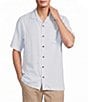 Caribbean Micro Print Short Sleeve Woven Camp Shirt - Image 1