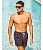 Caribbean Mini Flamingo 5#double; Cabana Swim Trunks, Color:Black Multi - Image 6
