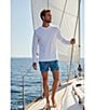 Caribbean Palm Grid 6#double; Inseam Swim Trunks - Image 5