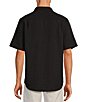 Color:Black - Image 2 - Palm Paradise Jacquard Solid Short Sleeve Shirt