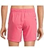 Caribbean Palmsway 6#double; Solid Swim Trunks, Color:Pinkberry - Image 2
