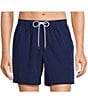 Caribbean Palmsway 6#double; Solid Swim Trunks, Color:Deep Blue - Image 1