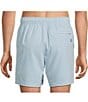 Caribbean Palmsway 6#double; Solid Swim Trunks, Color:Light Blue - Image 2