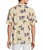 Color:Cream - Image 2 - Printed Rayon Sunset Palms Short Sleeve Woven Camp Shirt