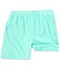 Color:Aqua - Image 3 - Solid 6#double; Inseam Swim Trunks