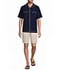 Caribbean Solid Cross Hatch Short Sleeve Woven Camp Shirt - Image 3